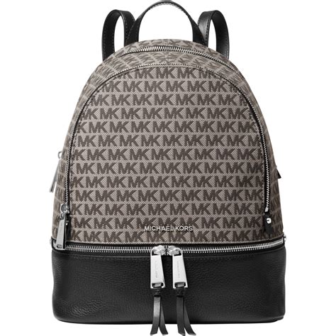 michael michael kors rhea medium zip backpack grey|signature rhea zip medium backpack.